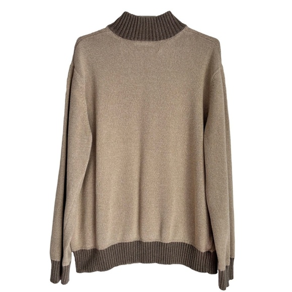 Eddie Bauer 100% cotton 1/4 zip tan knit sweater size XL - Picture 3 of 14